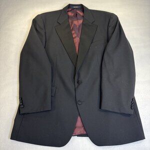 Ralph Lauren CHAPS Men's 2 Button Black Wool Blazer Sports Coat Jacket Size 46L